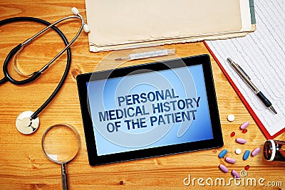 Personal medical history of the patient, healthcare concept Stock Photo