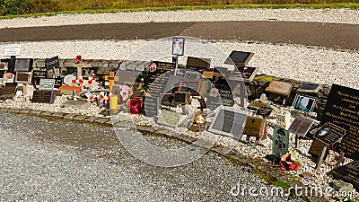 Personal memorials of soldiers Editorial Stock Photo