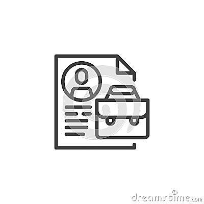 Personal portfolio line icon Cartoon Illustration