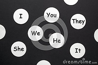 Personal Pronouns English Grammar Stock Photo