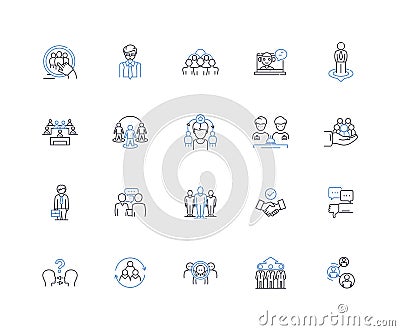 Personal trainer line icons collection. Fitness, Coaching, Motivation, Strength, Cardio, Health, Nutrition vector and Vector Illustration