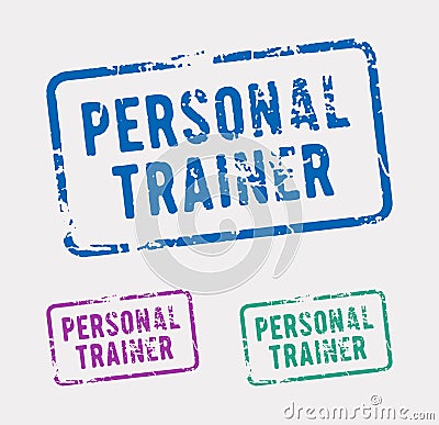 Personal trainer rubber stamp Vector Illustration