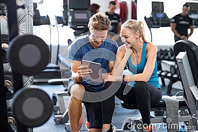 Personal Trainer with woman Stock Photo