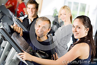Personal trainers giving instruction Stock Photo
