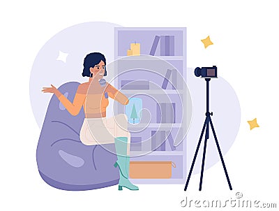 Personal video podcast 2D vector isolated spot illustration Vector Illustration