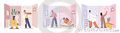 Personal zone. Protection and safety contribute to sense well being. Worrying excessively can hinder personal progress Vector Illustration