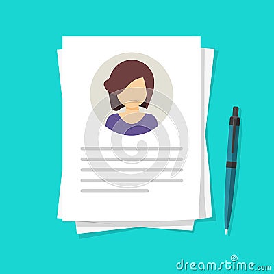 Personality story essay writing icon vector, introduction myself personal profile, recommendation letter information, narrative Vector Illustration