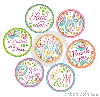 Personalized Candy Sticker Labels Vector Illustration