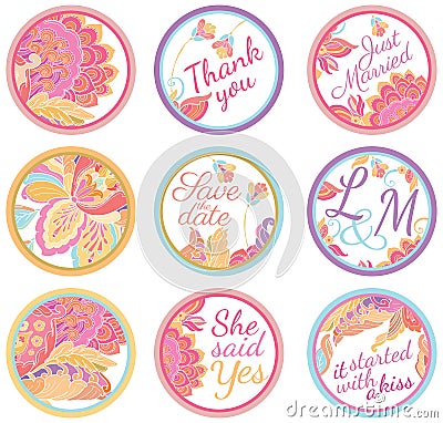 Personalized Candy Sticker Labels Vector Illustration