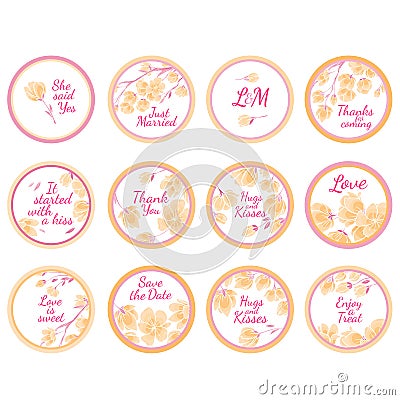 Personalized Candy Sticker Labels Vector Illustration