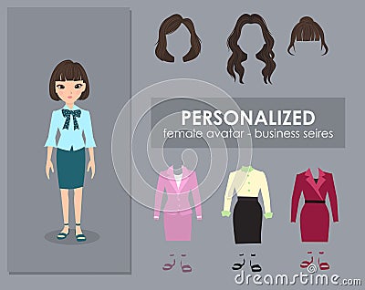 Personalized female avatar - business series Vector Illustration