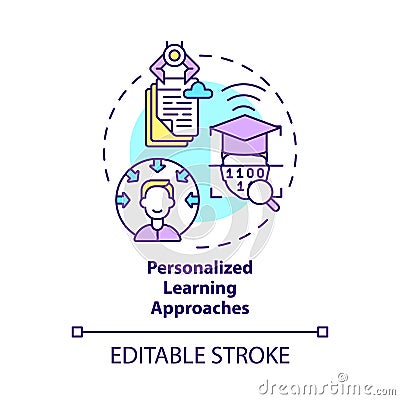 Personalized learning approaches concept icon Vector Illustration