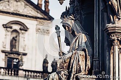 Personification of the Faculty of Arts, decoration of the statue Stock Photo