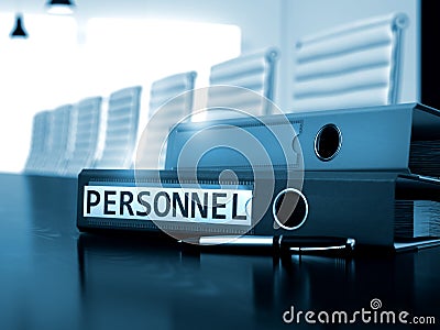Personnel on Ring Binder. Toned Image. 3D Illustration. Stock Photo