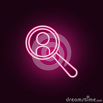 personnel search icon. Elements of Web in neon style icons. Simple icon for websites, web design, mobile app, info graphics Stock Photo