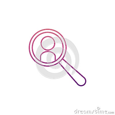 personnel search icon in Neon style Stock Photo