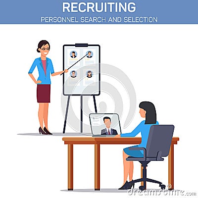 Personnel Selection Flat Vector Banner Template Vector Illustration