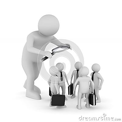 personnel selection on white background. Isolated 3D illustration Cartoon Illustration