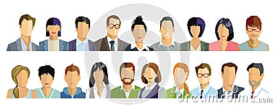 Persons portrait, faces illustration Vector Illustration