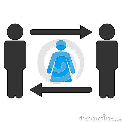 Persons Woman Exchange Vector Icon Vector Illustration