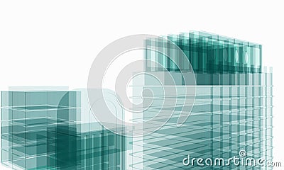 Perspective of architectural work of draw in white soft environment Stock Photo