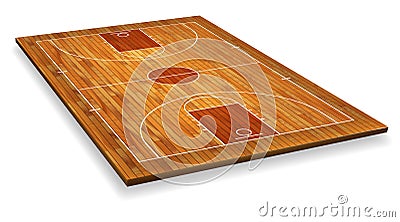 Perspective Basketball court floor with line on wood texture background. Vector illustration Vector Illustration