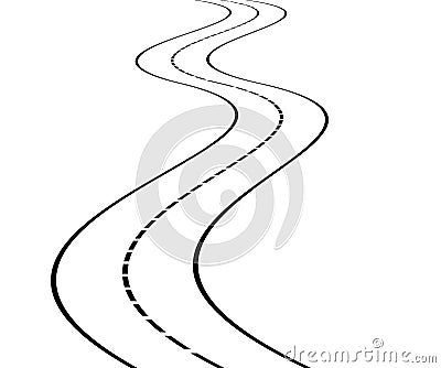 Perspective of curved road Vector Illustration