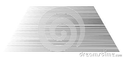 Perspective 3d lines. Stripes vanish, diminish into horizon. Simple straight, parallel strips, streaks pattern / illustration. Vector Illustration