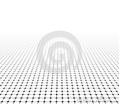 Perspective grid surface. Vector Illustration