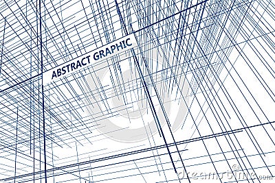 Perspective of the lines composed of abstract graphic design. Stock Photo