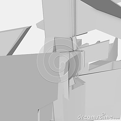 Perspective of a 3d Object based on architecture Vector Illustration