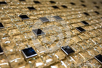 A perspective view of an abstract background made of translucent cubes Stock Photo