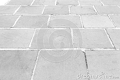 View Monotone Gray Brick Stone Pavement on The Ground for Street Road Stock Photo