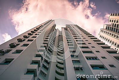 Perspective view of public residential housing apartment in Bukit Panjang. Stock Photo
