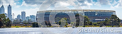 Optus Stadium view from the Swan river, Perth WA Editorial Stock Photo