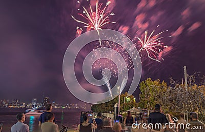Perth Fireworks City of Light Show 2023 Editorial Stock Photo