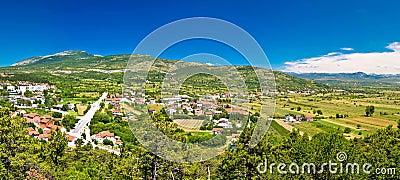 Pertovo polje near Drnis panoramic view Stock Photo