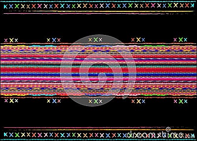 Multicolor tribal Navajo vector seamless stripes pattern. aztec fancy abstract geometric art print. ethnic Peruvian carpet Vector Illustration