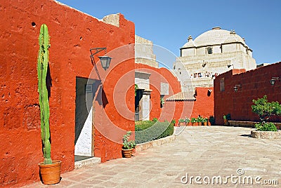 Peru, Arequipa, Cloister of monastery Santa Catalina Stock Photo