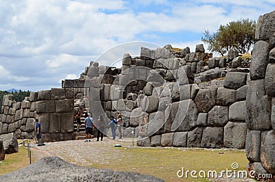 Eru,Cusco.Sasayhuaman, ancient military fortress of the Inca Editorial Stock Photo