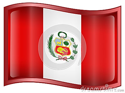 Peru Flag icon Vector Illustration