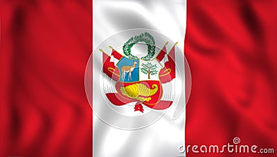 Peru flag waving in the wind symbol of peru Stock Photo