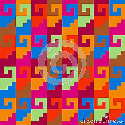 Peru Incan Traditional Fabric Seamless Pattern Vector Illustration