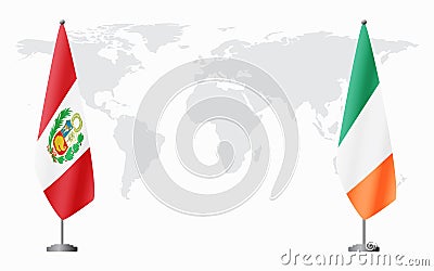 Peru and Ireland flags for official meeting Vector Illustration