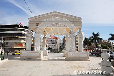 Peru View of Muses park in Chiclayo. This pretty park is interesting because of the statues depicting the muses Editorial Stock Photo