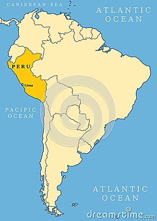 Peru locator map Vector Illustration