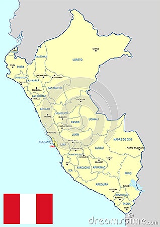 Peru map - cdr format Vector Illustration
