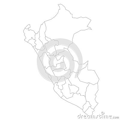 Peru political map of administrative divisions Vector Illustration