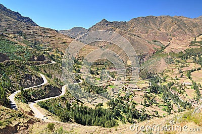 Peru, the Sacred Valley of the Incas, valley in the andes of peru, close to the Inca capital of Cusco and below the ancient Sacred Stock Photo