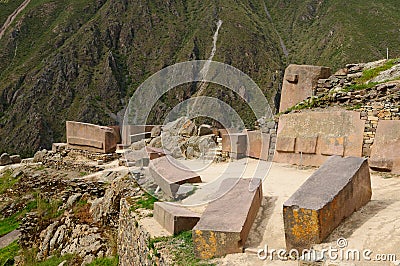 Peru, Sacred Valley, Ollantaytambo Inca fortress Stock Photo